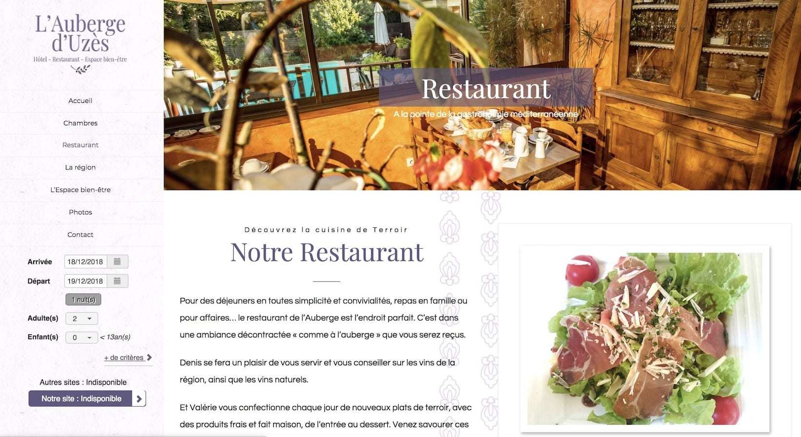 Exemples de sites internet pour restaurants  Hotel WebDesign