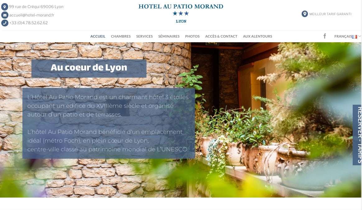 Création du Site d’un Hôtel Lyonnais