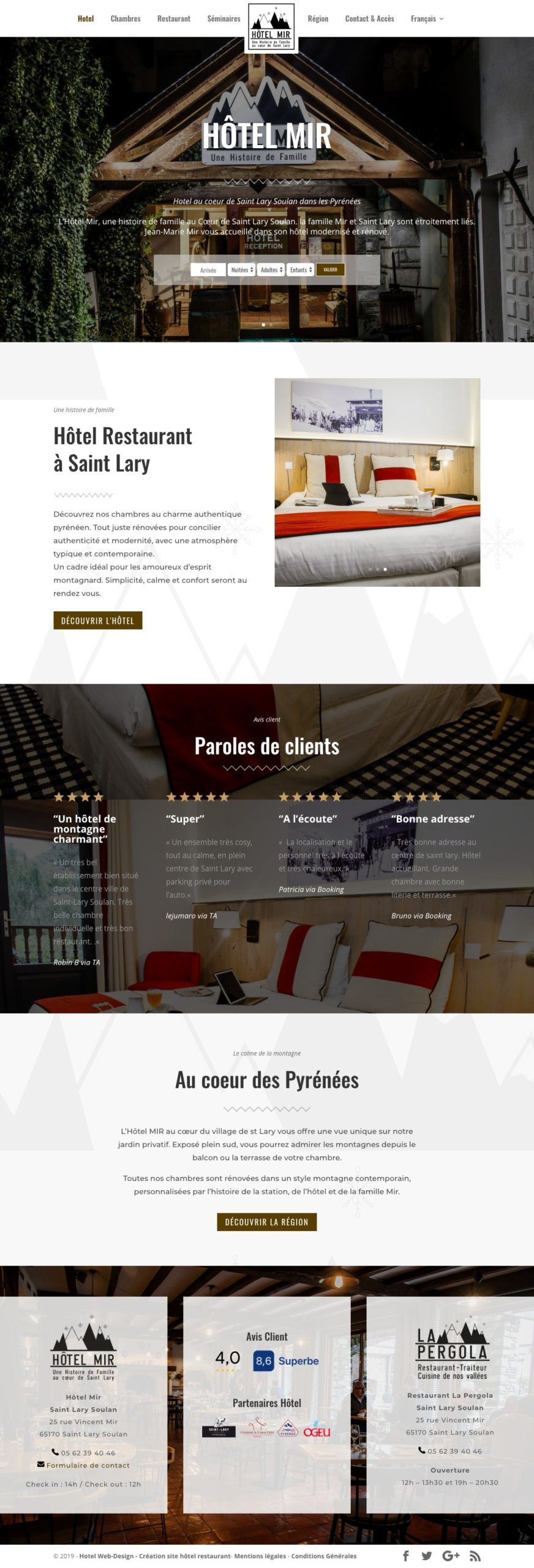 Pyrenees hotel website example