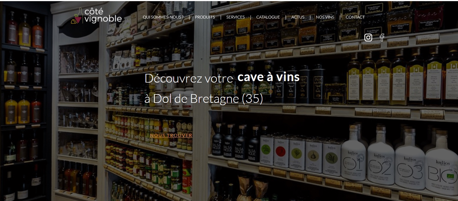 Ejemplo de sitio web para una charcutería o un viñedo