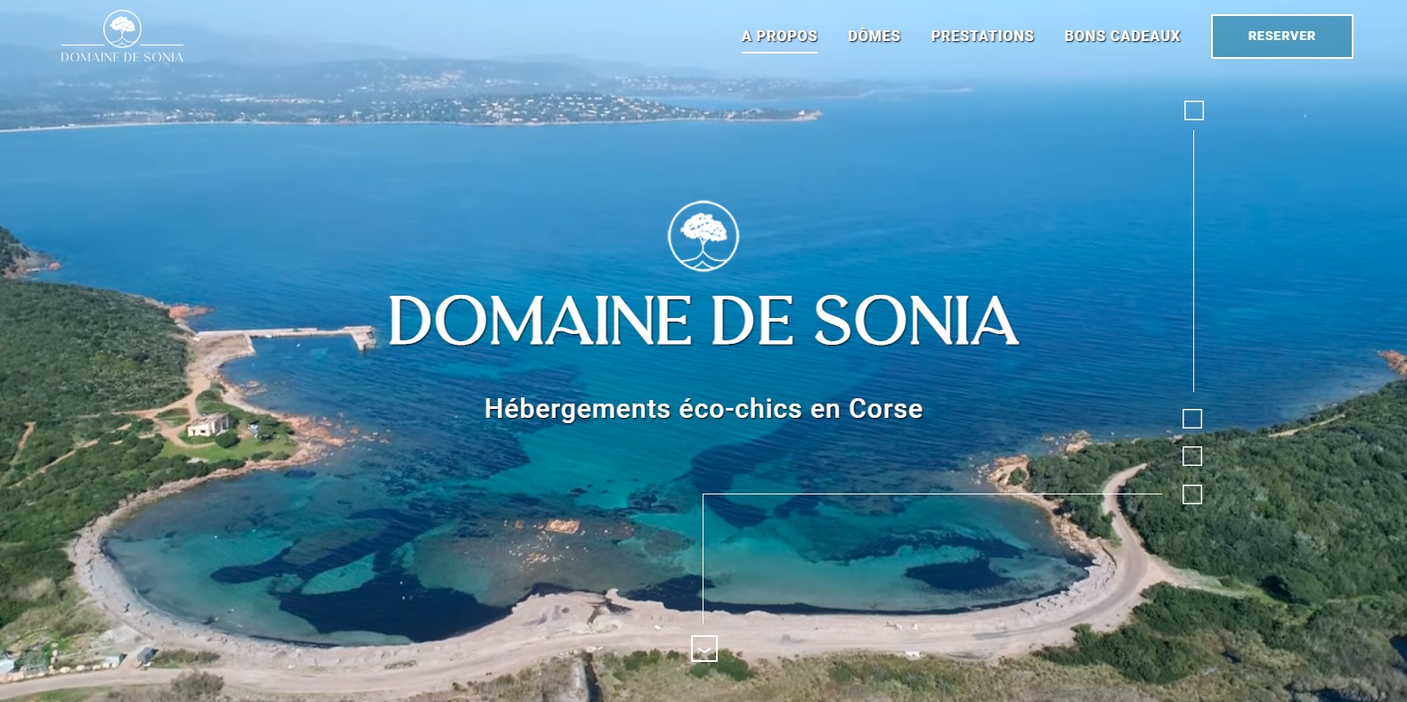 Unique hosting example of a luxury bubble website