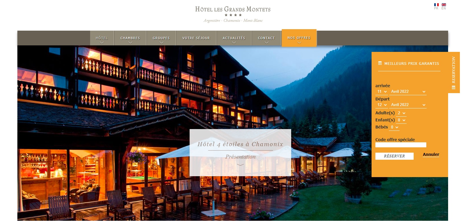 Ejemplo de chalet, hotel de montaña