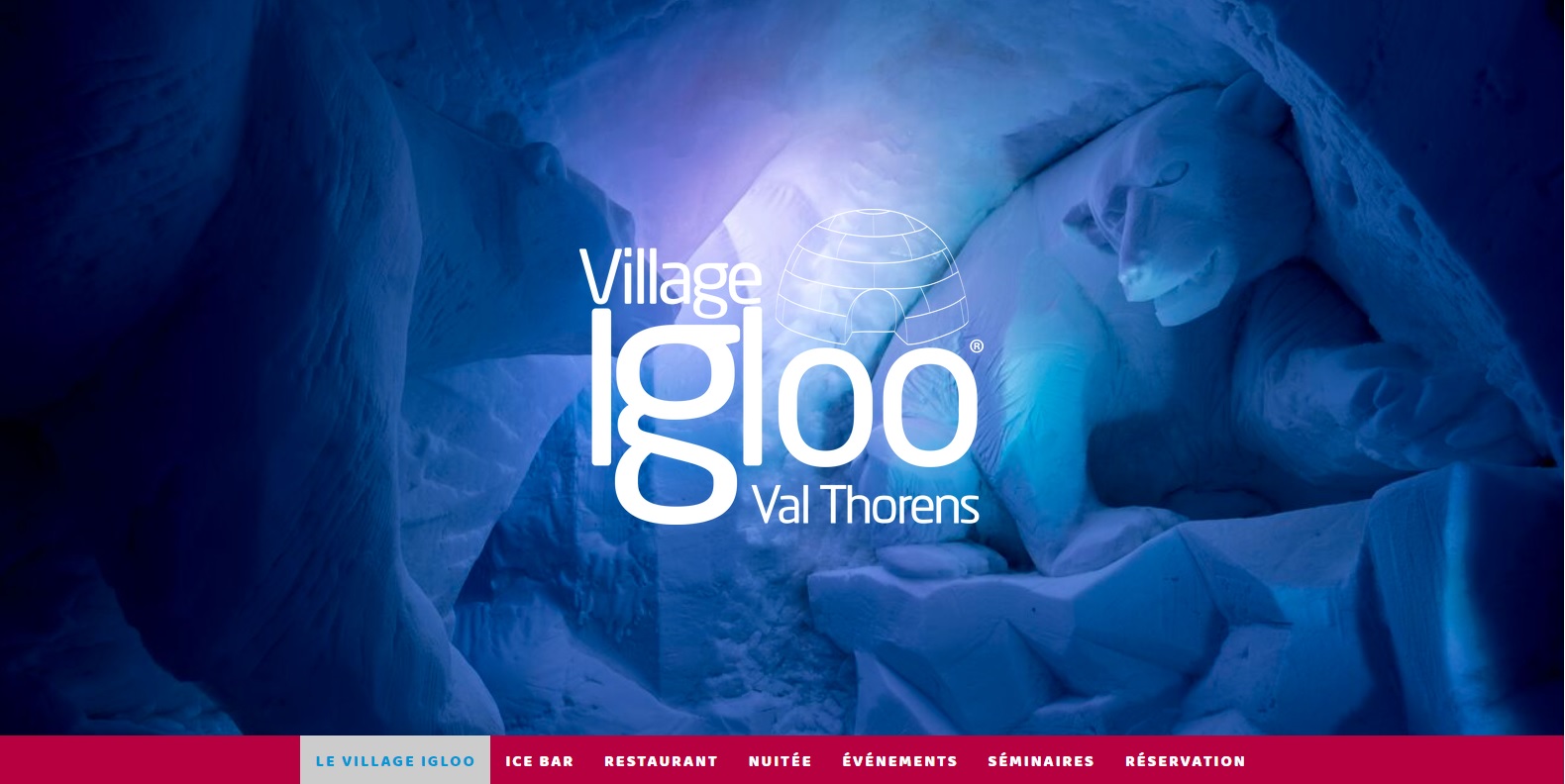 Example of an igloo website, unusual accommodation