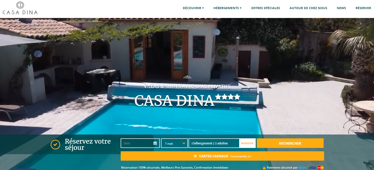 Examples of websites for Villa | Hotel Web-Design