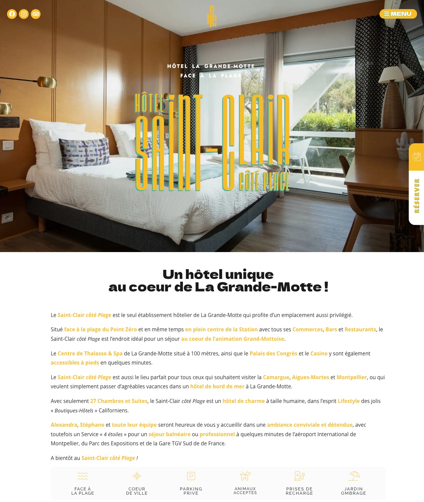 Creation of the Saint-Clair hotel website
