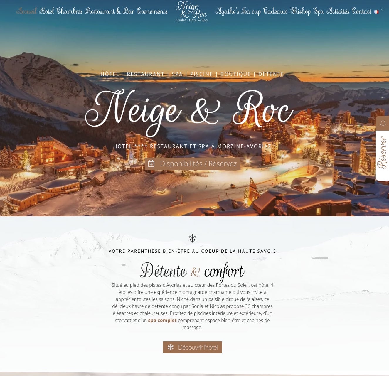 Website design for a resort hotel