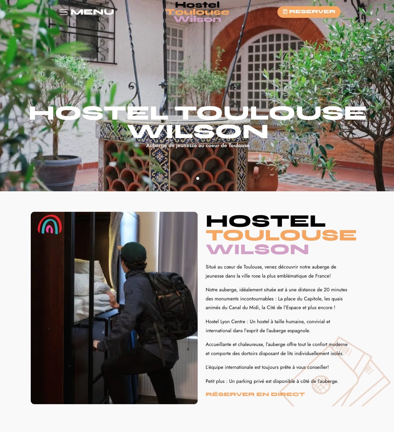 Website design for a youth hostel hostel