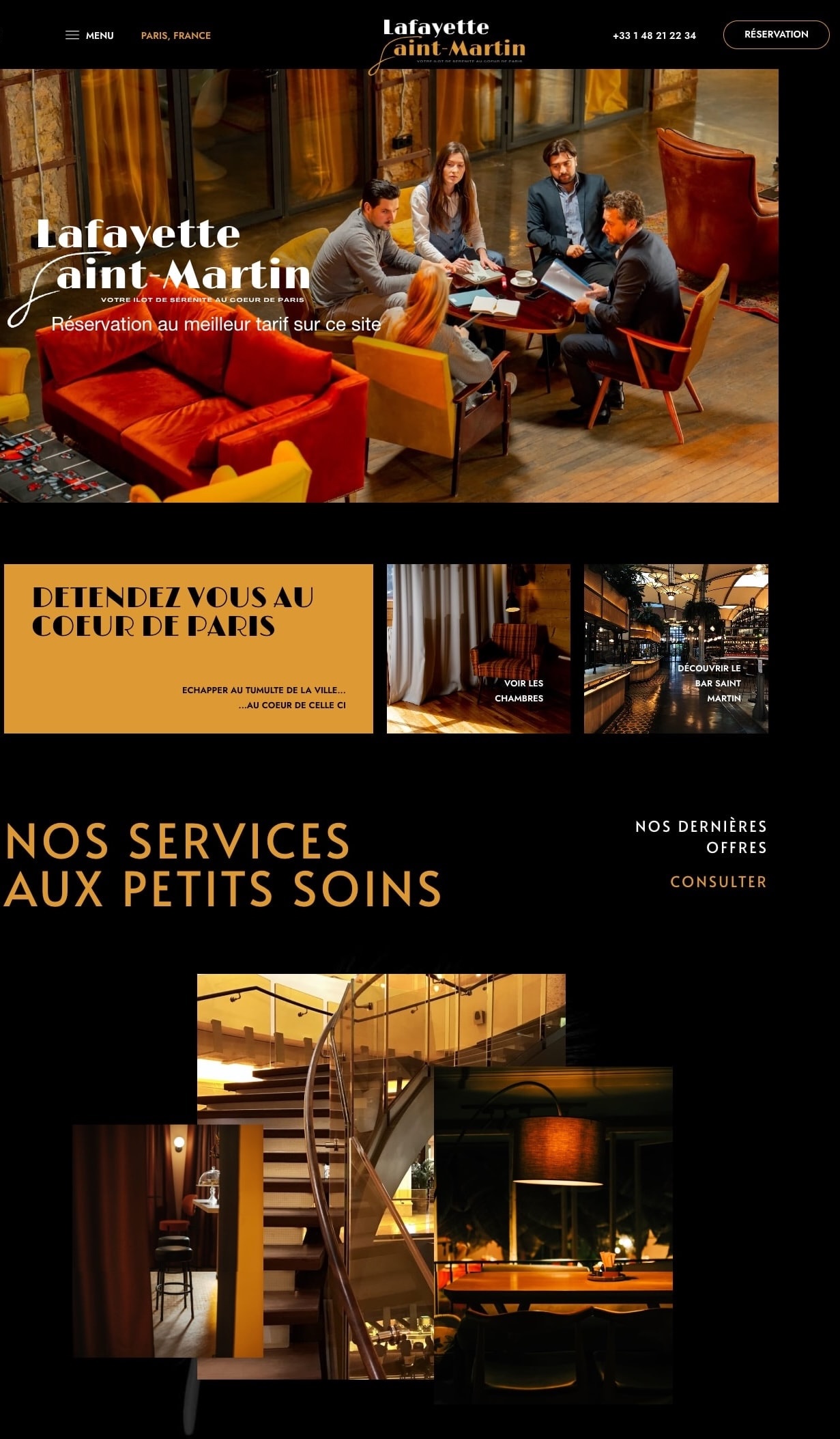 Création de site pour un hôtel parisien