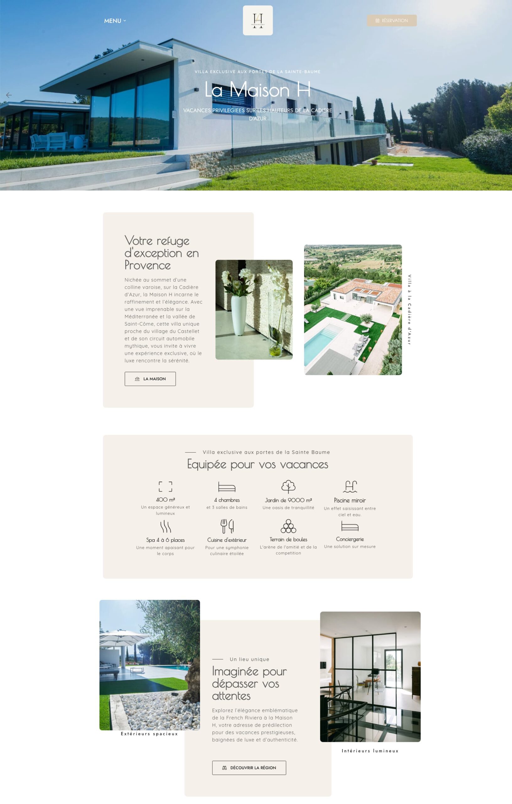 Creación de un sitio web de reservas para una villa de lujo